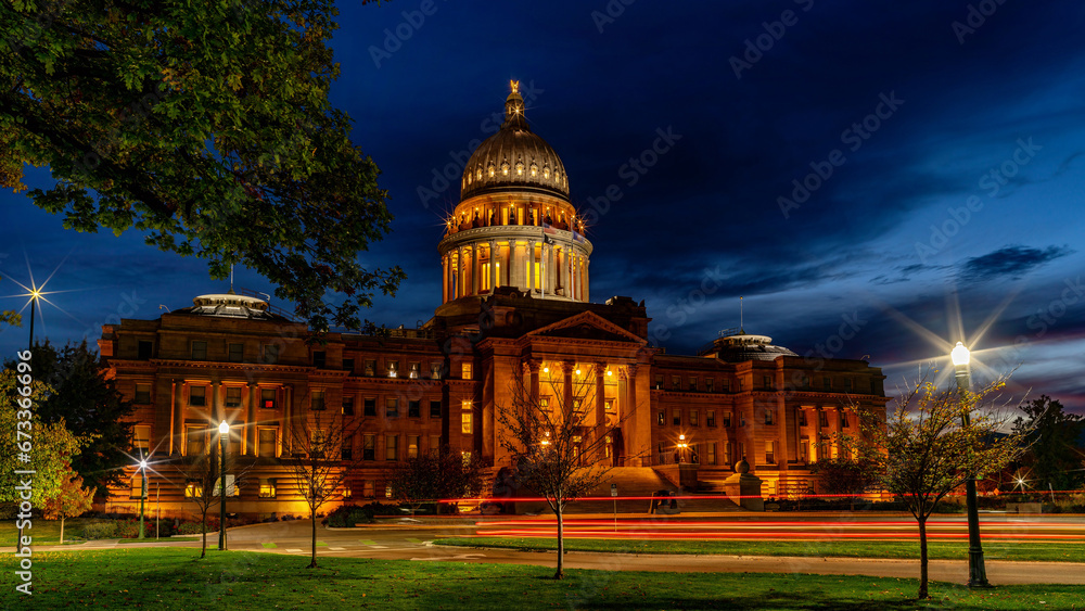 Peaceful night at the State Capital of Idaho