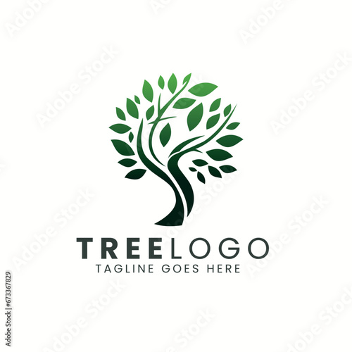 Tree Icon Logo Design, Nature trees vector illustration logo design.