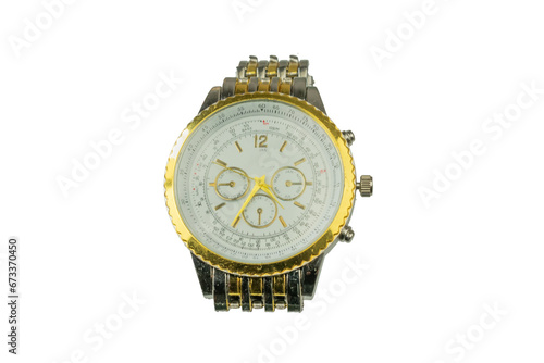 gold watch on white isolated background