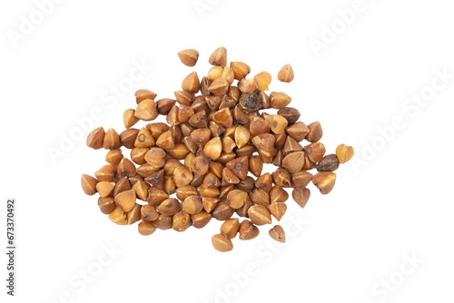 buckwheat on white isolated background photo