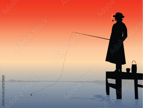 Fisherman s wife at sunset