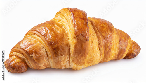 Delicious Isolated Croissant on White Background 