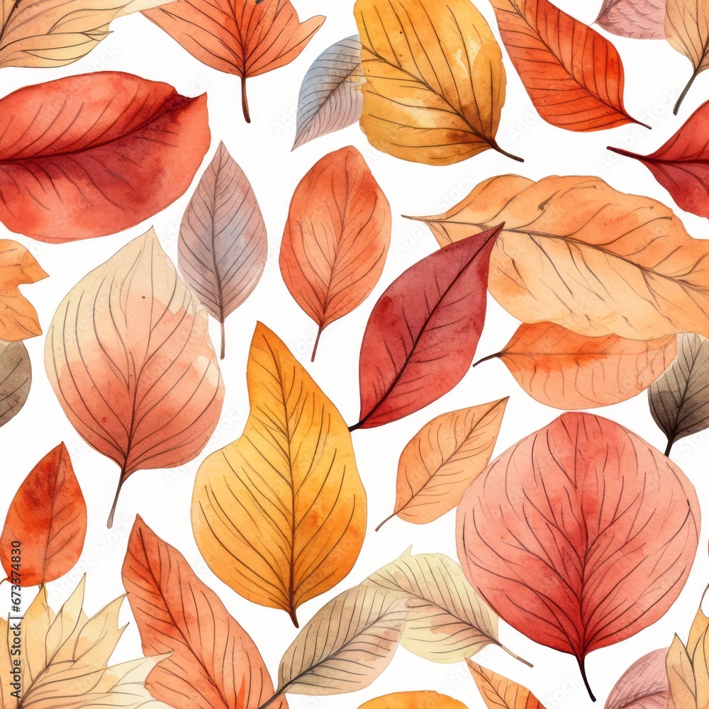 A clip art-style watercolor drawing featuring a pile of leaves in autumn.