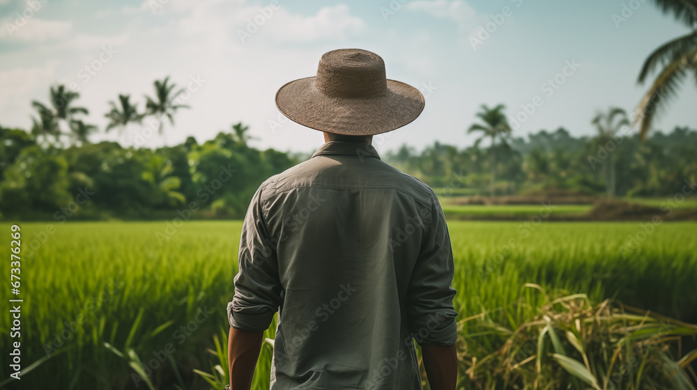 A Young European Man on Vacation in Asia, Gazing into the Horizon A Young European Man on Vacation in Asia, Gazing into the Horizon