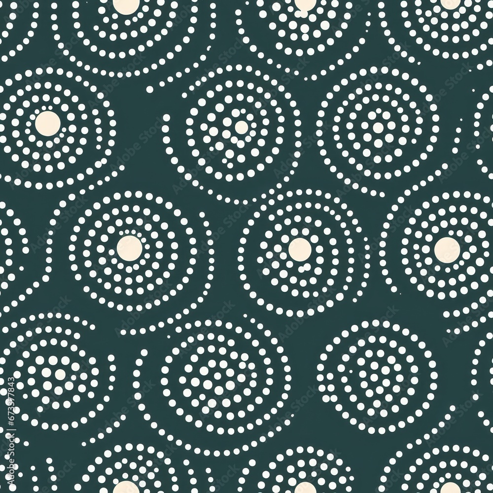 Dotted circles form a seamless pattern. Dotted circles form a seamless pattern.