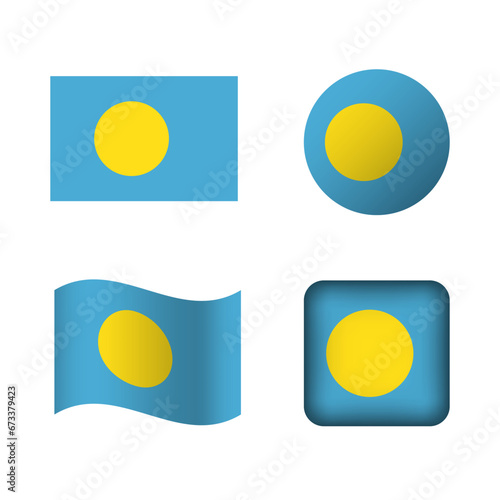Free Download Vector Palau National Flag Icons Set - GFXLoad