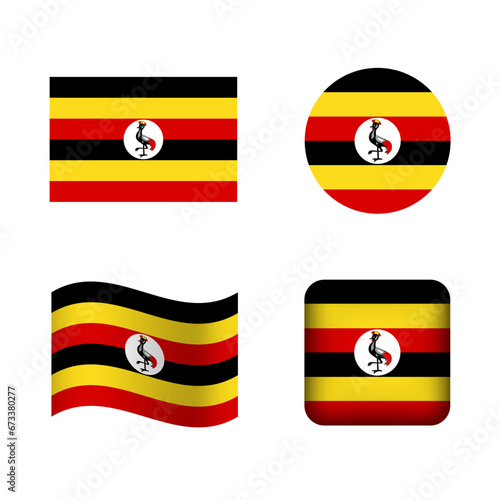 Free Download Vector Uganda National Flag Icons Set - GFXLoad