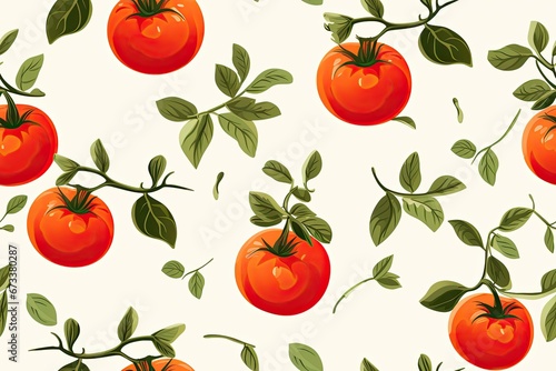 illustration watercolor tomato drawing seamless pattern