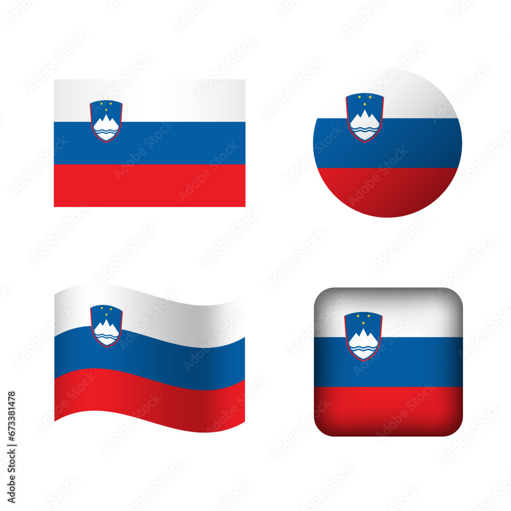 Vector Slovenia National Flag Icons Set Vector Slovenia National Flag Icons Set