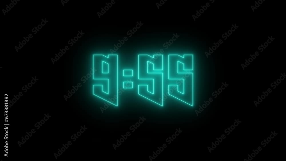 Neon lights timer, laser ray with ten minute counter Neon lights timer, laser ray with ten minute counter