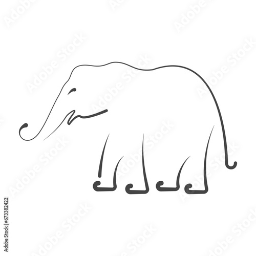 elephant vector icon, слон в минимальном стиле