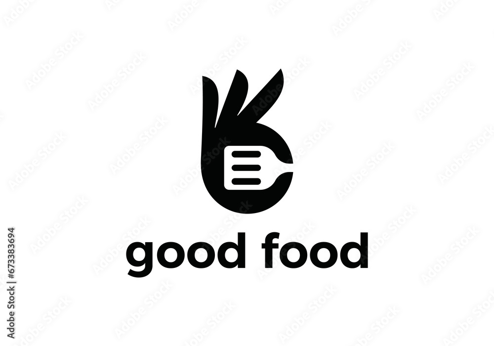 hand and spatula logo, good food, restaurant, chef, menu design icon template hand and spatula logo, good food, restaurant, chef, menu design icon template