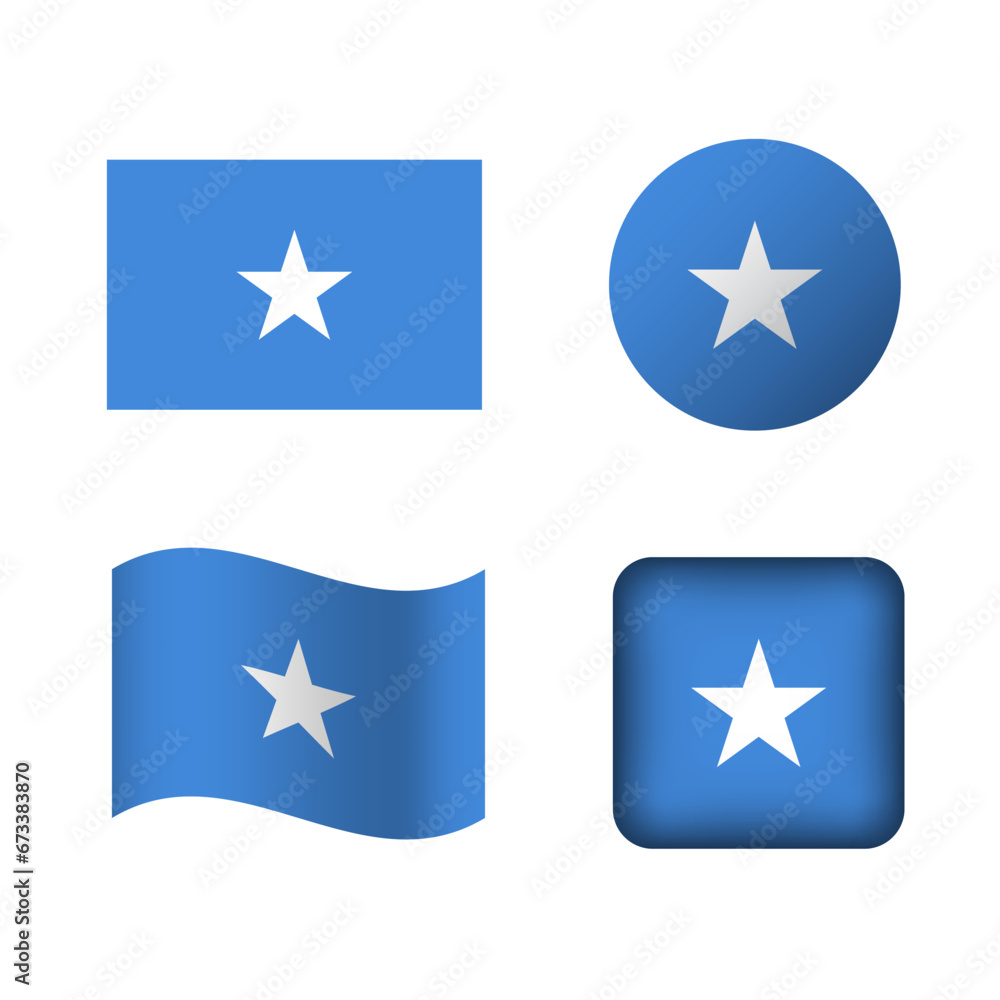 Vector Somalia National Flag Icons Set Vector Somalia National Flag Icons Set