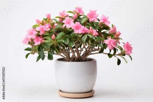 Wallpaper Mural Plant with pink flowers in a white pot on a white background Torontodigital.ca