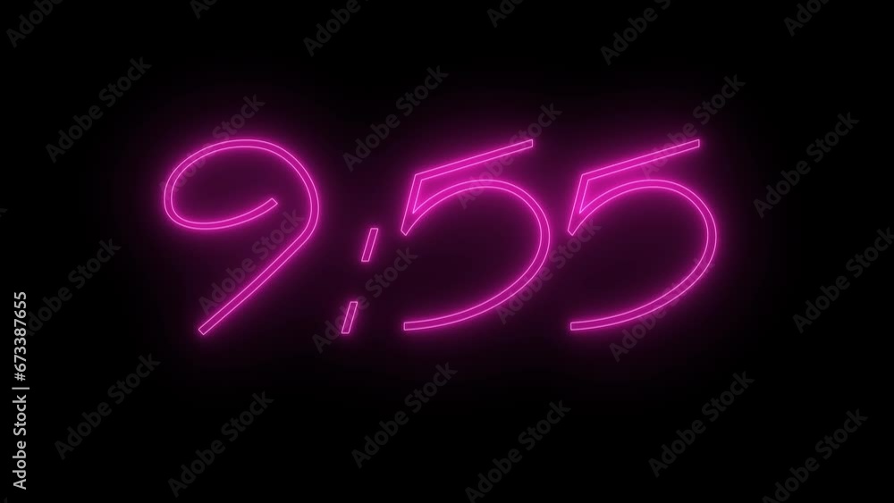 Neon lights timer, laser ray with ten minute counter Neon lights timer, laser ray with ten minute counter
