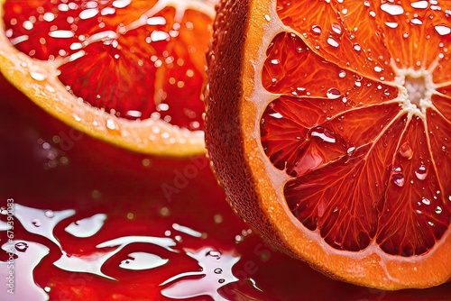 abstract composition of a red orange tarocco  food concept  generative ai