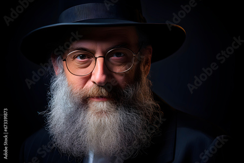 Half length rabbi portrait.