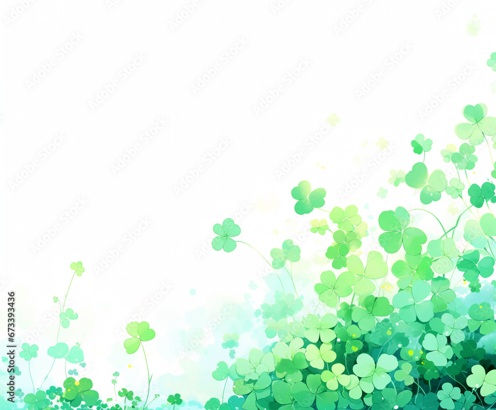 St patrick background with empty space, watercolor illustration St patrick background with empty space, watercolor illustration