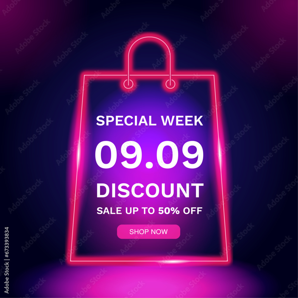 09.09 digital banner design. Sale product banner. Discount sale special offer. Special occasion discount promotion, voucher, poster, template, background. Seasonal Sale. Season sale. Vector 09.09 digital banner design. Sale product banner. Discount sale special offer. Special occasion discount promotion, voucher, poster, template, background. Seasonal Sale. Season sale. Vector