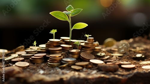 planting a plant money concept, economic concept, money growing concept. Generated in ai