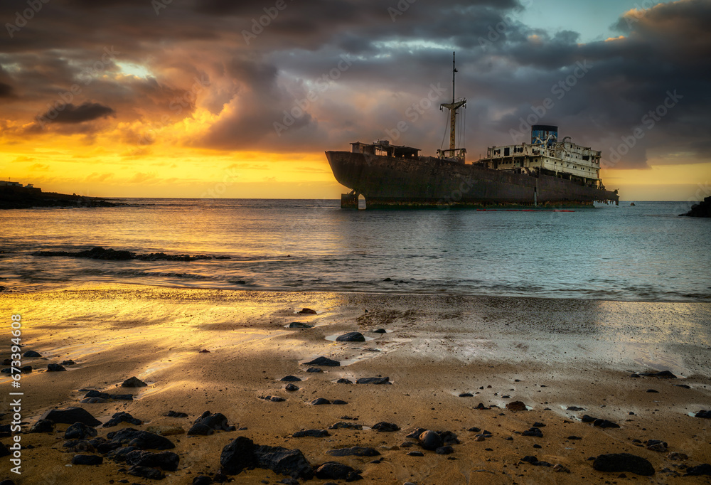 Old shipwreck on Lanzarote island - Canaries - Spain