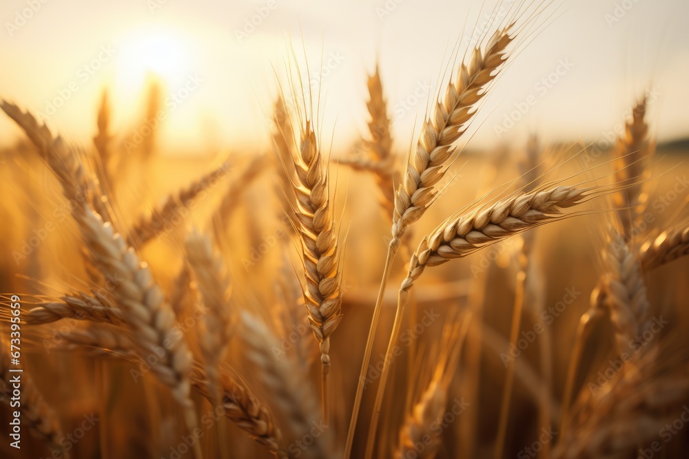 View of wheat field. Wheat ready for harvest on the field View of wheat field. Wheat ready for harvest on the field