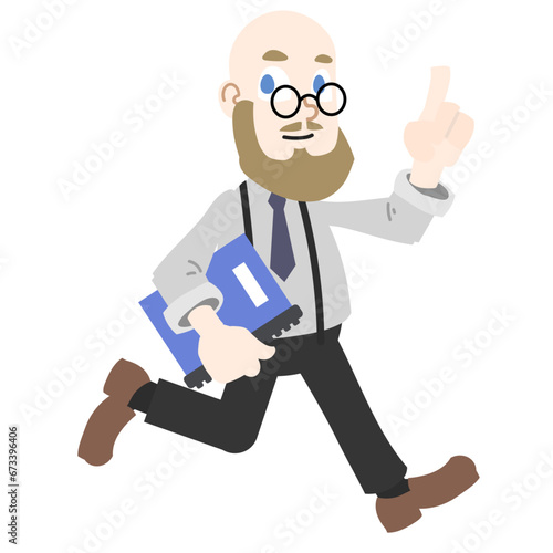 middle age teacher runs