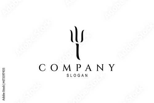 Abstract trident logo illustration design template
