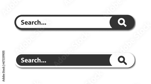 Search bar. Search button. Vector illustration