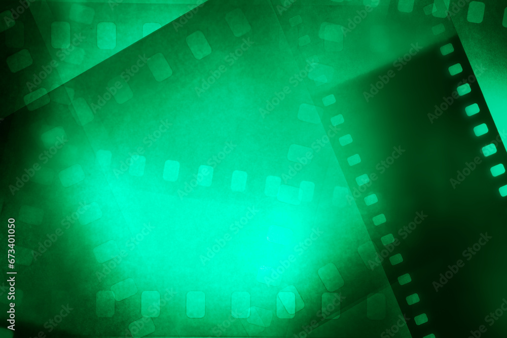 Film negatives green background