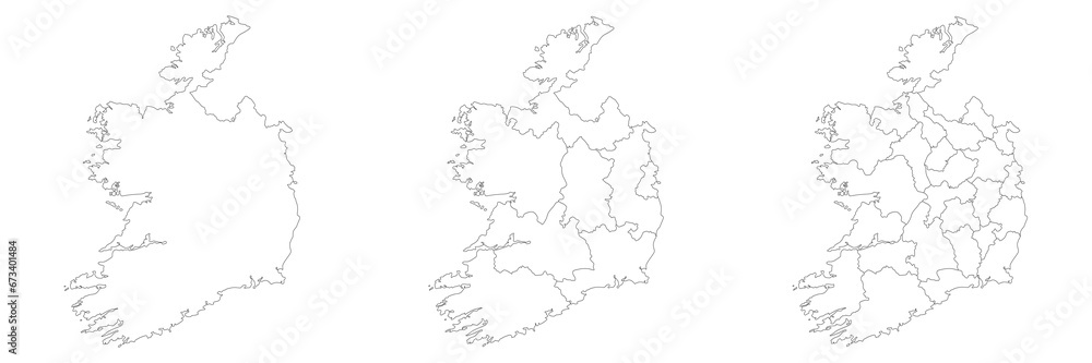 Ireland map. Map of Ireland in set