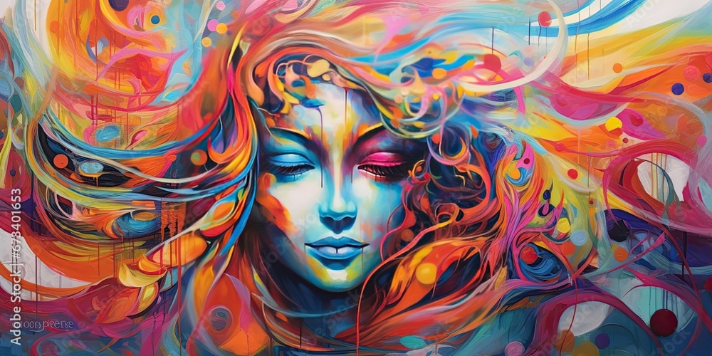 Vibrant painting on canvas Vibrant painting on canvas