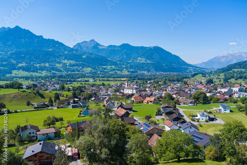 Village of Satteins in the Walgau Valley, State of Vorarlberg, USA