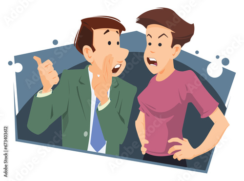 Gossip man. Illustration for internet and mobile website.