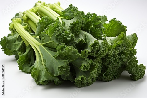 broccoli on a white background, fresh lettuce. Generated in Ai