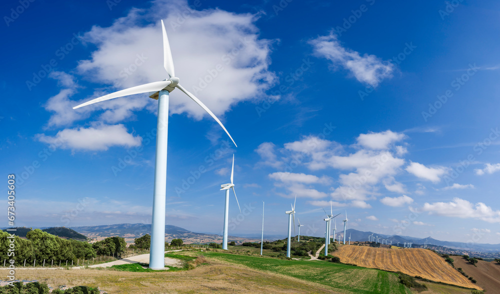 San Esteban wind farm, Barasoain, Valdorba mountains, Navarra, Spain San Esteban wind farm, Barasoain, Valdorba mountains, Navarra, Spain