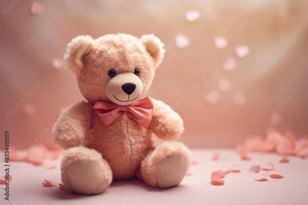 Valentine's day illustration with cute Teddy Bear. Valentine's day illustration with cute Teddy Bear.