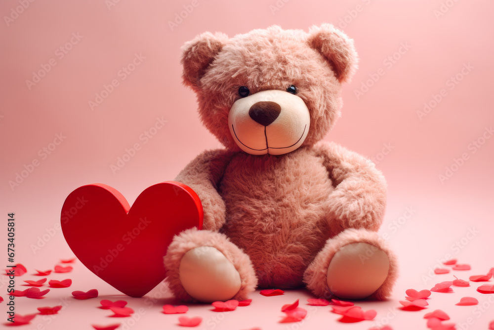 Valentine's day illustration with cute Teddy Bear. Valentine's day illustration with cute Teddy Bear.