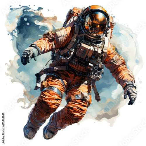 watercolor Astronaut clipart, Generative Ai