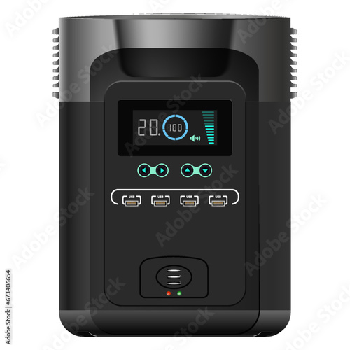 Power bank isolated on white, realistic vector