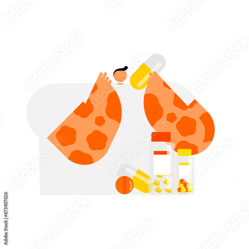 cartoon  of   the  medication  allergy  and  anaphylaxis  shock.