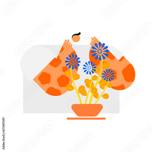 Cartoon character for allergic to pollen.