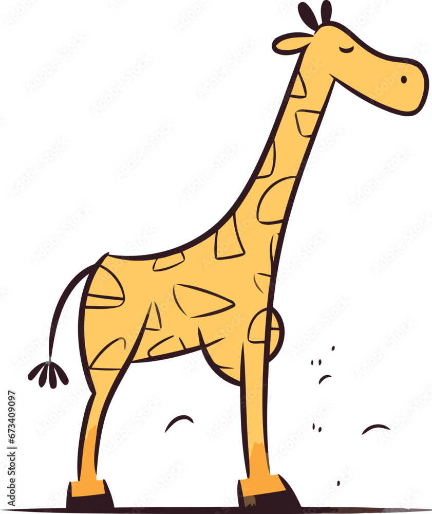 Cartoon giraffe. Vector illustration of a funny giraffe.