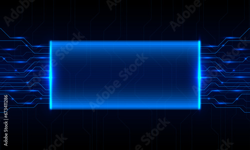 Digital Data moving on Circuit Board and CPU loop backgrounds. Computer Processing and organizing data. Abstract high tech Artificial intelligence (AI), data, HUD, UI, GUI futuristic user interface
