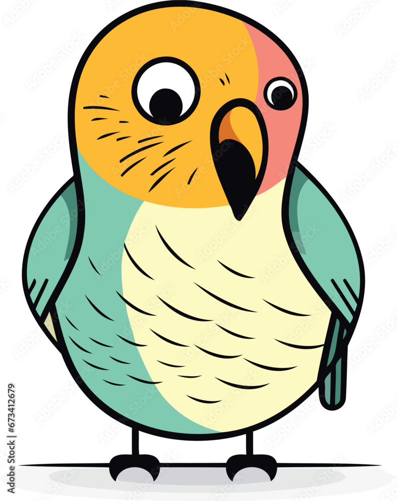 Cute parrot. Cartoon character. Vector illustration in flat style. Cute parrot. Cartoon character. Vector illustration in flat style.