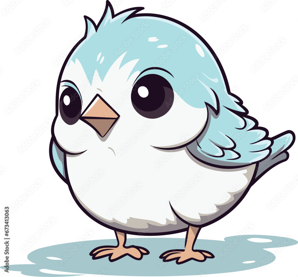 Illustration of a cute little blue bird on a white background. Illustration of a cute little blue bird on a white background.