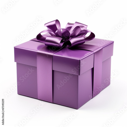 purple gift box isolated on white © Maxim