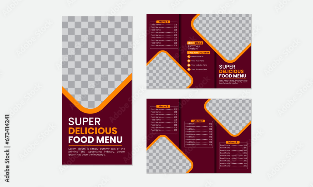 Modern business trifold brochure editable template. Modern business trifold brochure editable template.