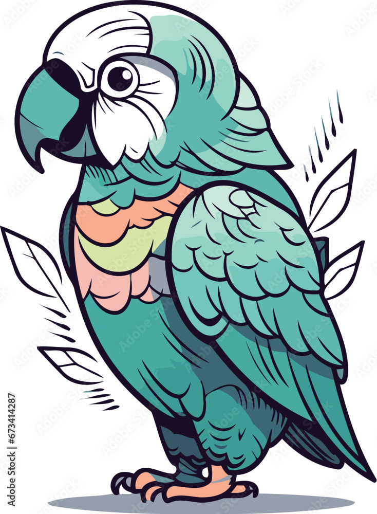Parrot. Vector illustration. Isolated on a white background. Parrot. Vector illustration. Isolated on a white background.