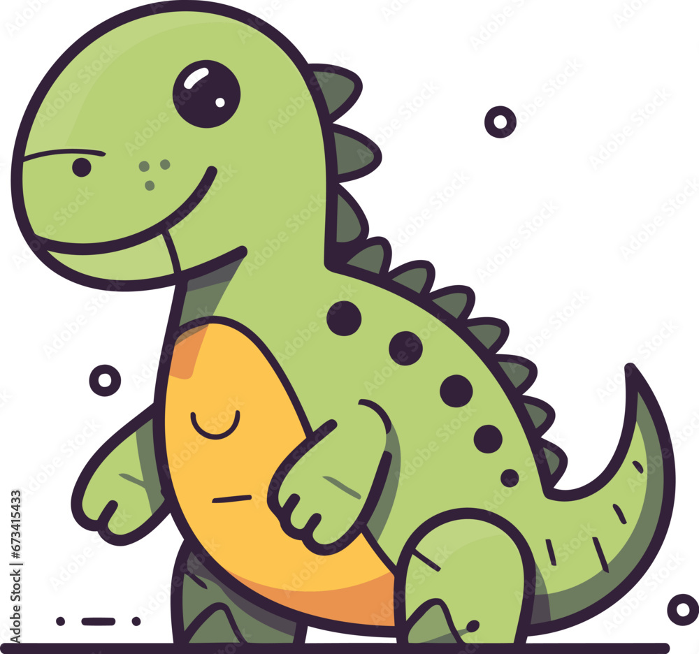 Fototapeta premium Cute cartoon crocodile. Vector illustration in a flat style.